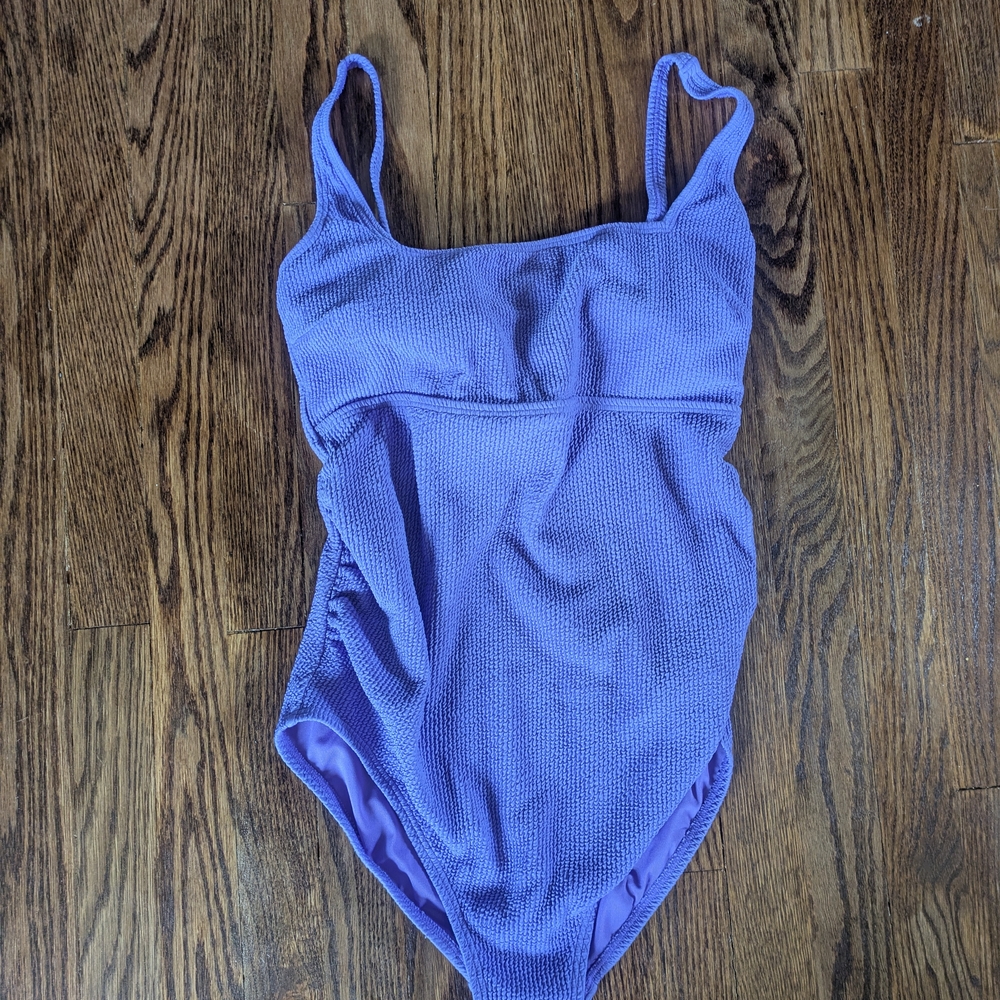 Purple Textured Swimsuit
